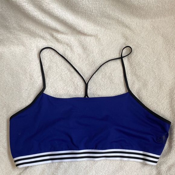 Adidas Cross Back Sports Bra Blue Active Womens Size 2XL - Picture 1 of 5